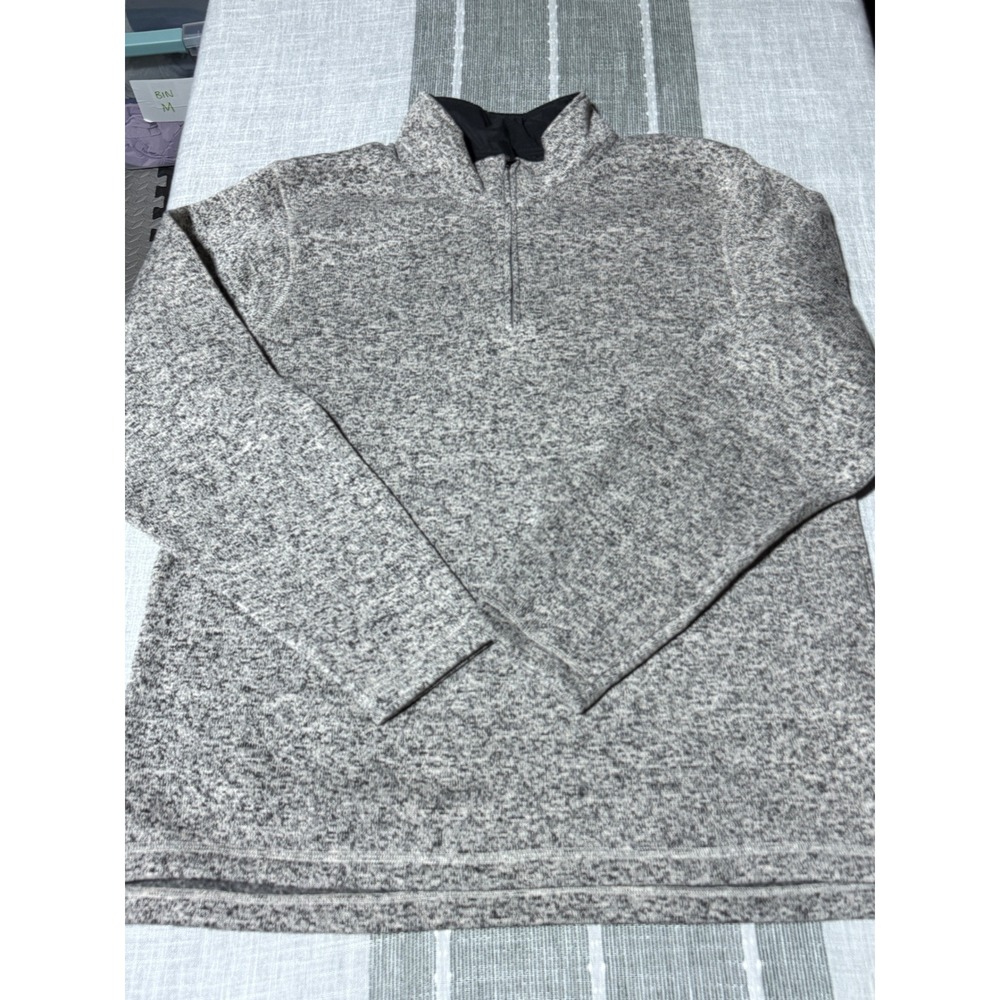 Wrangler Authentics Mens Quarter Zip Fleece‎ Pullover Sweater Grey Large